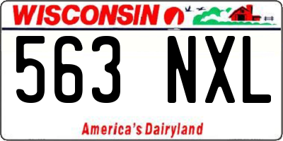 WI license plate 563NXL