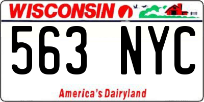 WI license plate 563NYC