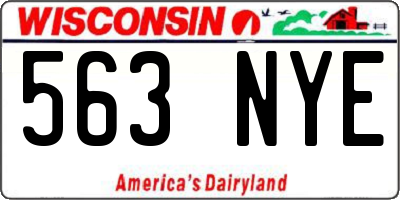 WI license plate 563NYE