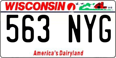 WI license plate 563NYG