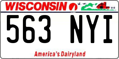WI license plate 563NYI
