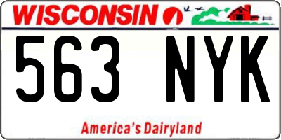 WI license plate 563NYK