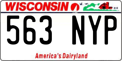 WI license plate 563NYP
