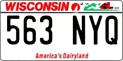 WI license plate 563NYQ