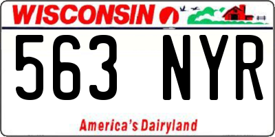WI license plate 563NYR