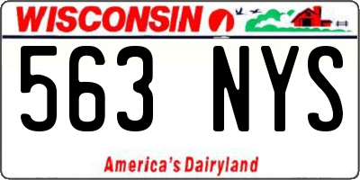WI license plate 563NYS
