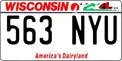 WI license plate 563NYU