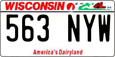 WI license plate 563NYW