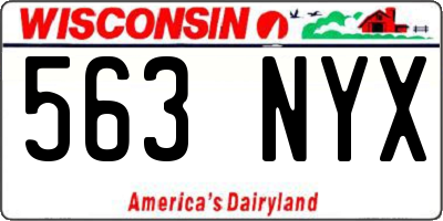 WI license plate 563NYX