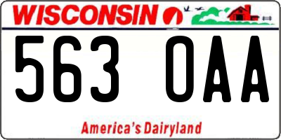 WI license plate 563OAA