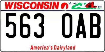 WI license plate 563OAB