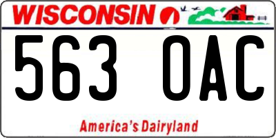 WI license plate 563OAC