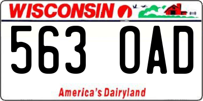 WI license plate 563OAD