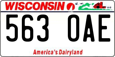 WI license plate 563OAE