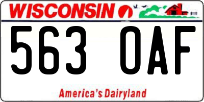 WI license plate 563OAF
