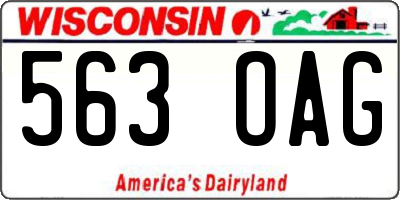WI license plate 563OAG
