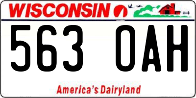 WI license plate 563OAH