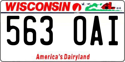 WI license plate 563OAI