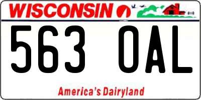 WI license plate 563OAL
