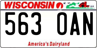 WI license plate 563OAN