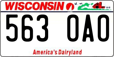 WI license plate 563OAO