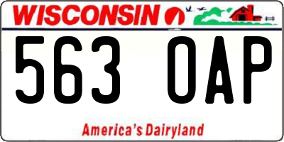 WI license plate 563OAP