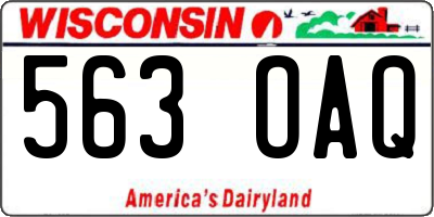 WI license plate 563OAQ