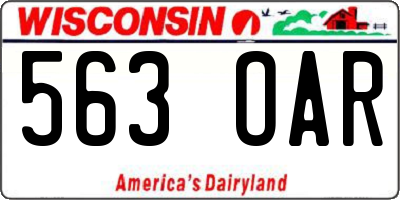 WI license plate 563OAR