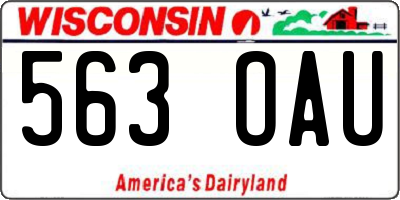 WI license plate 563OAU