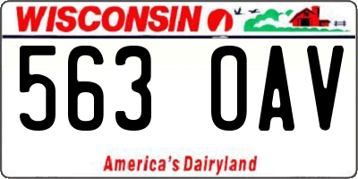 WI license plate 563OAV