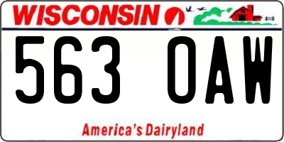 WI license plate 563OAW