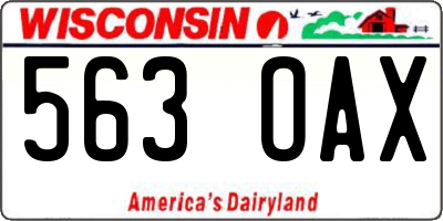 WI license plate 563OAX