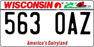 WI license plate 563OAZ