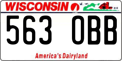 WI license plate 563OBB