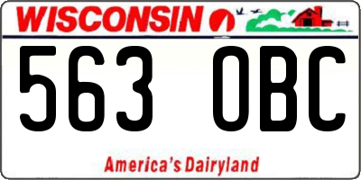 WI license plate 563OBC