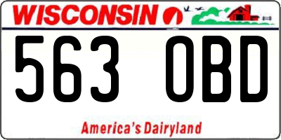 WI license plate 563OBD