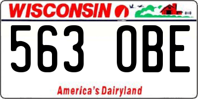 WI license plate 563OBE
