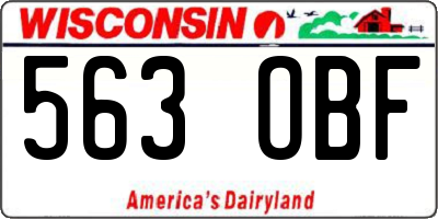 WI license plate 563OBF