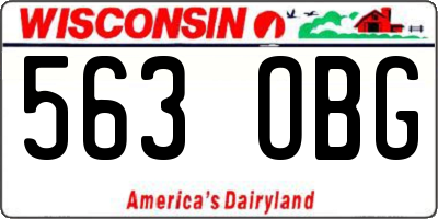 WI license plate 563OBG