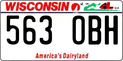 WI license plate 563OBH