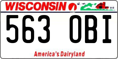 WI license plate 563OBI