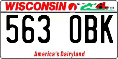 WI license plate 563OBK