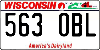 WI license plate 563OBL