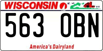 WI license plate 563OBN