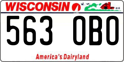 WI license plate 563OBO