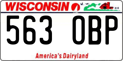 WI license plate 563OBP