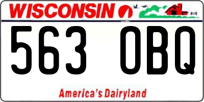 WI license plate 563OBQ