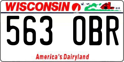 WI license plate 563OBR
