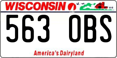 WI license plate 563OBS