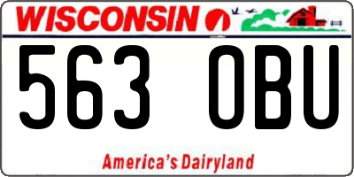 WI license plate 563OBU